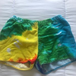 Girls Tie Dye Towel Shorts